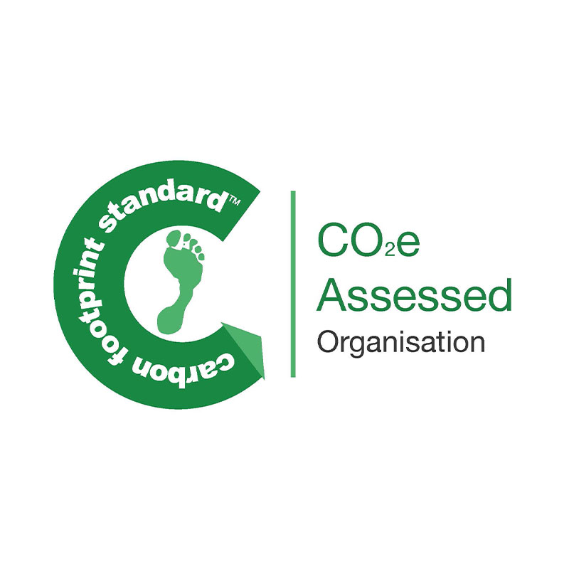 Green circular logo with a footprint inside surrounded by the text 