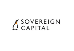 Icon of a penguin with its beak pointing to the text 'SOVEREIGN CAPITAL'